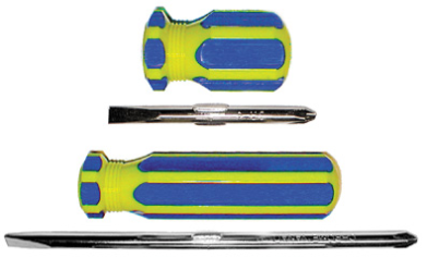 Отвертка PH 2/SL 6*32   2 в 1  сине-желт."коротыш" ФИТ